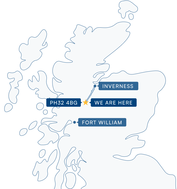 Outlined map of Scotland