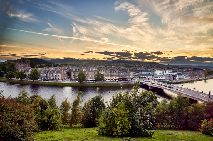View looking over Inverness City Centre